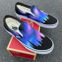 Galaxy Forest Black Slip On Vans - Men&#39;s and Women&#39;s Shoes  - $239.00