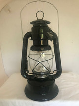 Lantern with Handle LED 11" High Black Color Metal & Glass Camping Garden Yard image 2