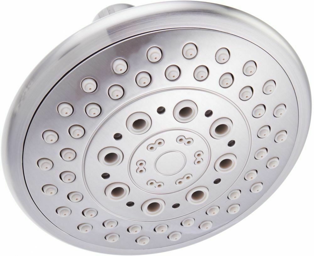 SimplyClean Fixed Shower Head Fixture Allure, Brushed Nickle 5 Spray Setting Showerheads