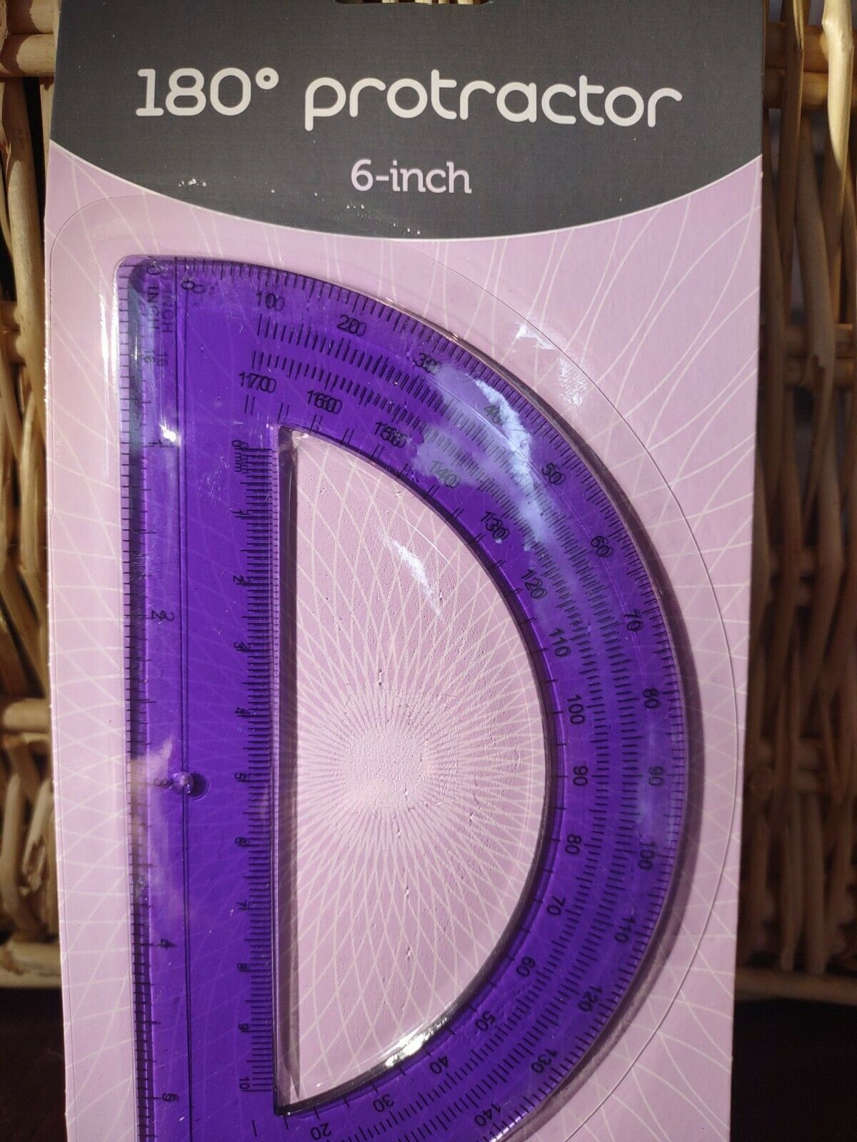 Office Depot 180 Degree Protractor Purple School Supplies