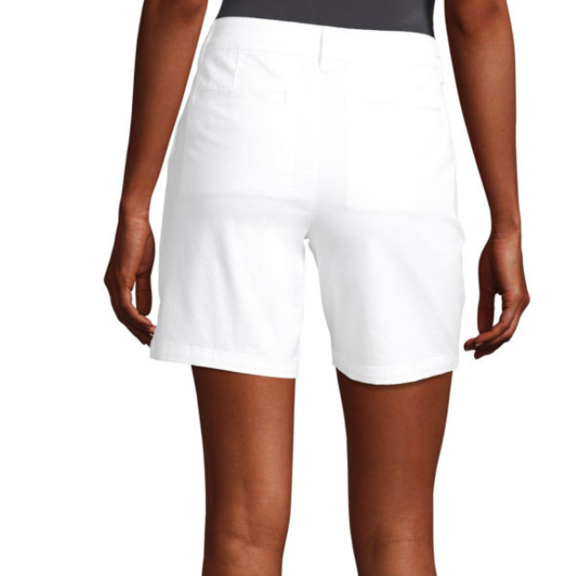 a.n.a. Women's Mid Rise Twill Chino Shorts Size 6 White NEW 7 Inch