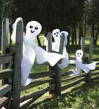 Halloween Decoration 40” Nylon Wired Frame Ghost Indoors/Outdoors Eyes Glow image 1