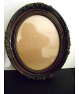 Antique Brown Carved Roses Oval Wooden Picture Frame 15x17 - $93.11