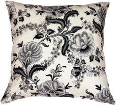 Tuscany Linen Floral Print 20x20 Throw Pillow, with Polyfill Insert - $39.95
