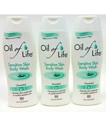 (LOT 3) Oil of Life Sensitive Skin 2 In 1 Body Wash Unscented 18 OzEa BR... - $22.73