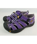 Keen Newport Youth Size 4 Purple Canvas waterproof sandals preowned - $22.76