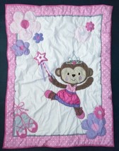 Carter's Child Of Mine Princess Monkey Crib Comforter Blanket Pink Ballerina - $69.29