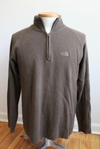 North Face L Brown 1/4 Zip Mock Neck Sweater Cotton Acrylic Wool - $32.30