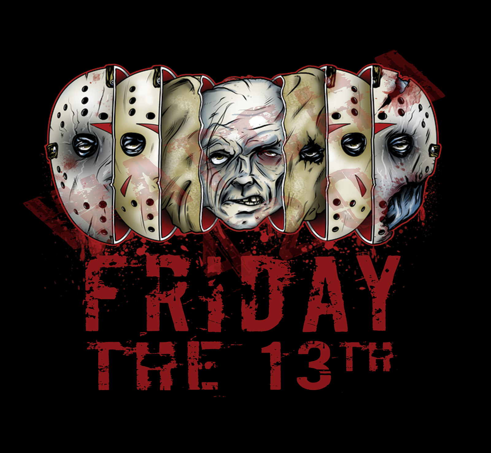 Friday The 13th Jason Voorhees Faces Break Down Image Men's T-Shirt
