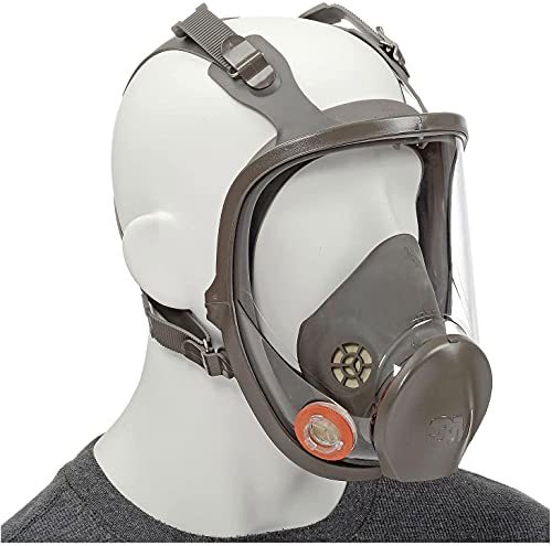 3M Safety 142-6900 Safety Reusable Full Face Mask Respirator, Dark Grey, Large