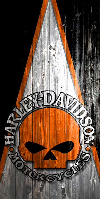 CUSTOM VINYL Cornhole Board DECAL/ Harley Davidson triangle_Willie G