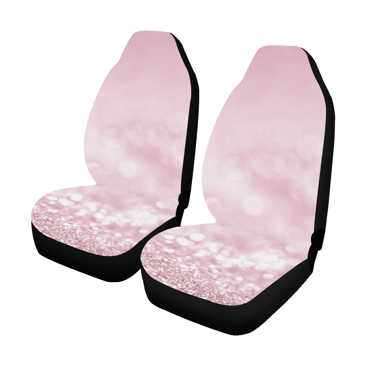 Pink Rose Gold Glitter Sequins Universal Fit Auto Drive Car Seat Covers