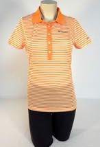 Columbia Sportswear Orange & White Stripe Mesh Short Sleeve Polo Shirt Women NWT - $37.49