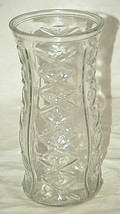 E.O. Brody Floral Vase Texture Criss Cross Clear Glass Cleveland USA Vintage MCM - $32.66