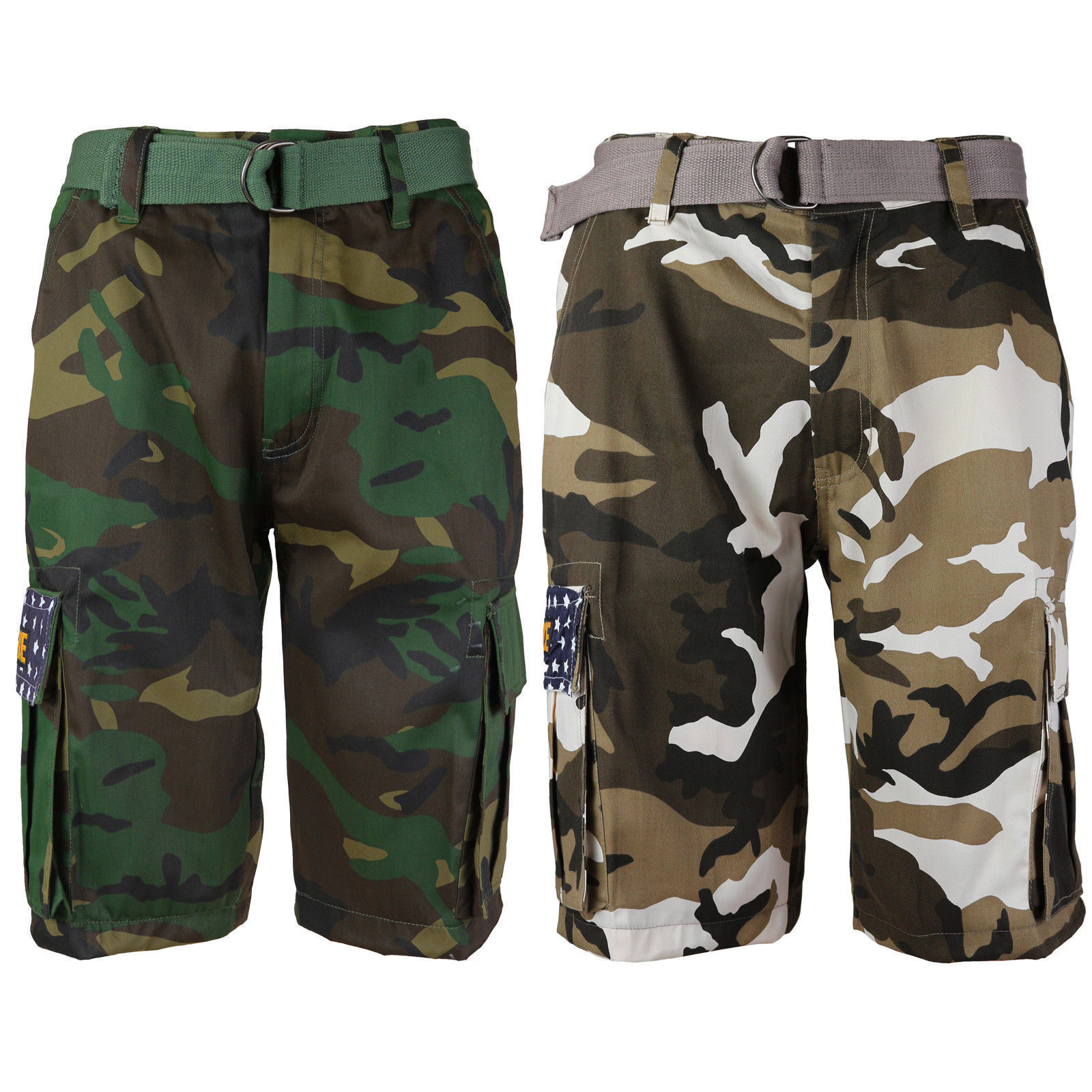 SW Men/'s US Force Military Army Multi Pocket Camouflage Cargo Shorts with Belt