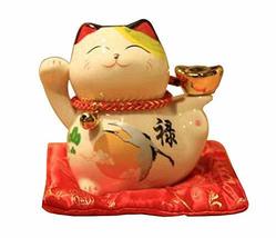 Black Temptation 4 inches Japanese Lucky Cat Ceramic Maneki Neko Piggy B... - $29.41