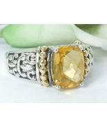 Sterling Silver 14K Yellow Gold Citrine Gemstone Ring Size 6.75 - $98.00