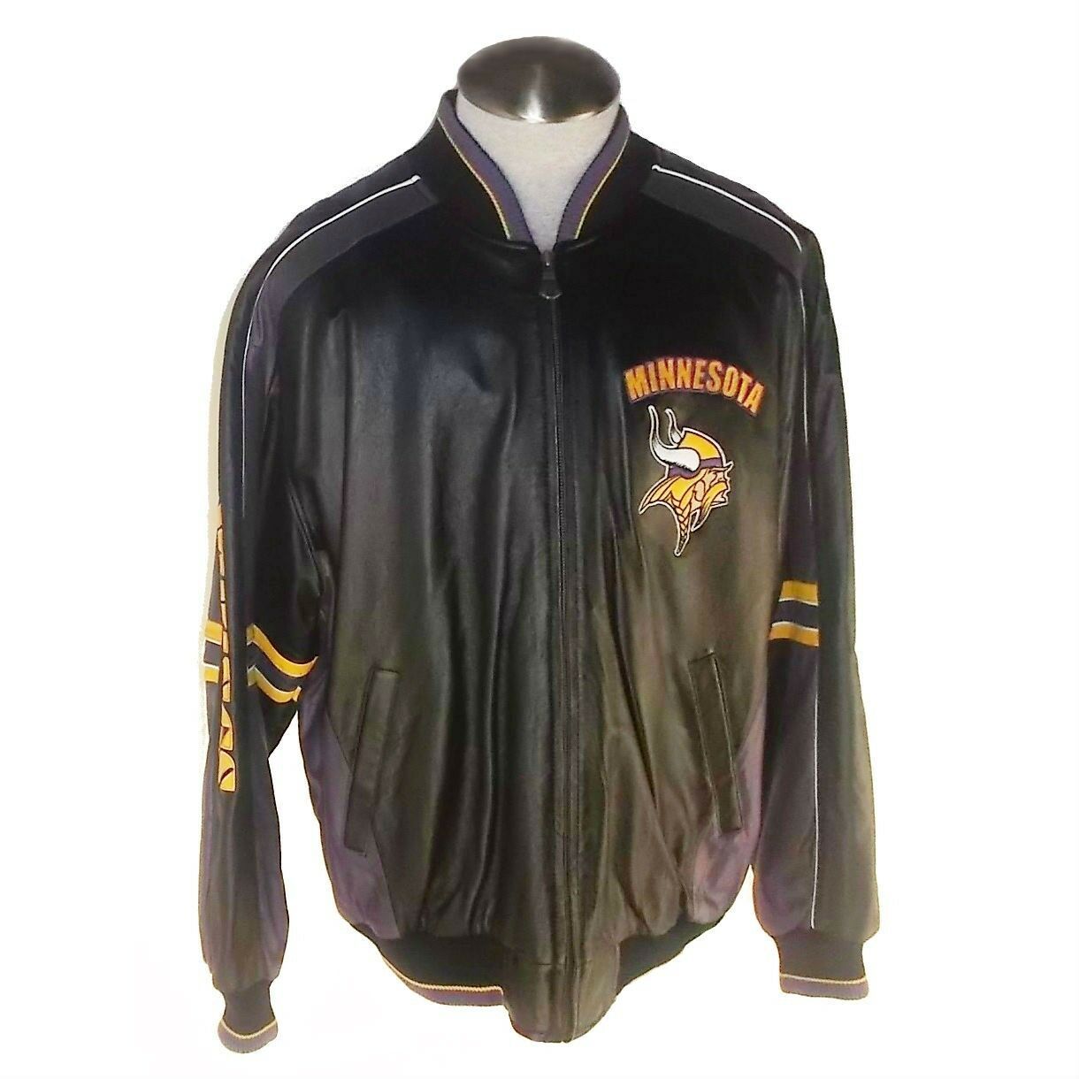 Maker of Jacket Fashion Jackets Vintage 90s Minnesota Vikings NFL Suede Leather