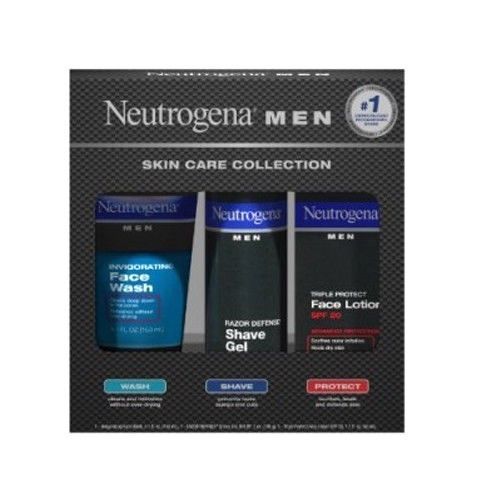 Neutrogena Men Skin Care Face Wash & Shave Gel & Face Lotio Gift Set