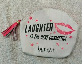 *Benefit Laughter is the Best Cosmetic Canvas Zippered Cosmetic Bag, White/Pink - $6.99