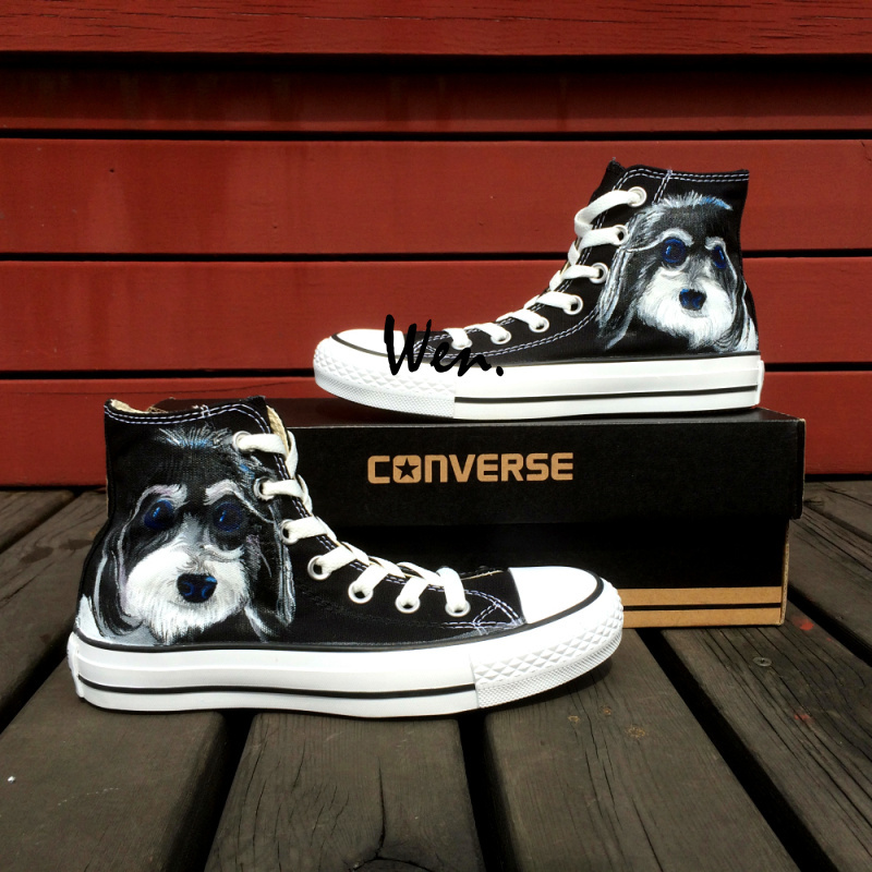 Hand Painted Shoes Pet Dog Chrysanthemum Custom Converse Chuck Taylor