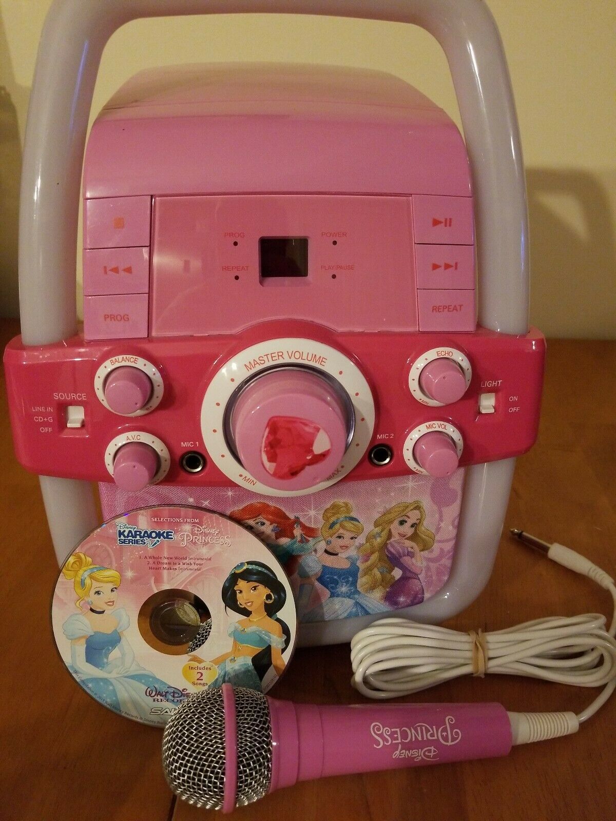 Disney Princess Karaoke Machine Flashing Lights Fairy Tale CD