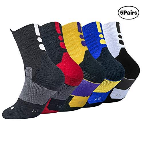 DISILE Elite Basketball Socks, Cushioned Dri-Fit Athletic Crew Socks ...