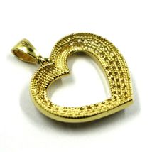 SOLID 18K YELLOW GOLD PENDANT HEART WITH CUBIC ZIRCONIA, 16mm, 0.63 inches image 4