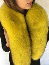 Yellow Fox Fur Collar Saga Furs Big Scarf 55' Inches Stole image 4
