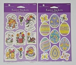 Vintage 2 American Greetings Easter Stickers Bunny Eggs Butterfly New Se... - $12.99
