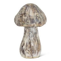 Mushroom Toadstool Large 8" High Wood Look Cement Realistic Detail 4.25" Wide