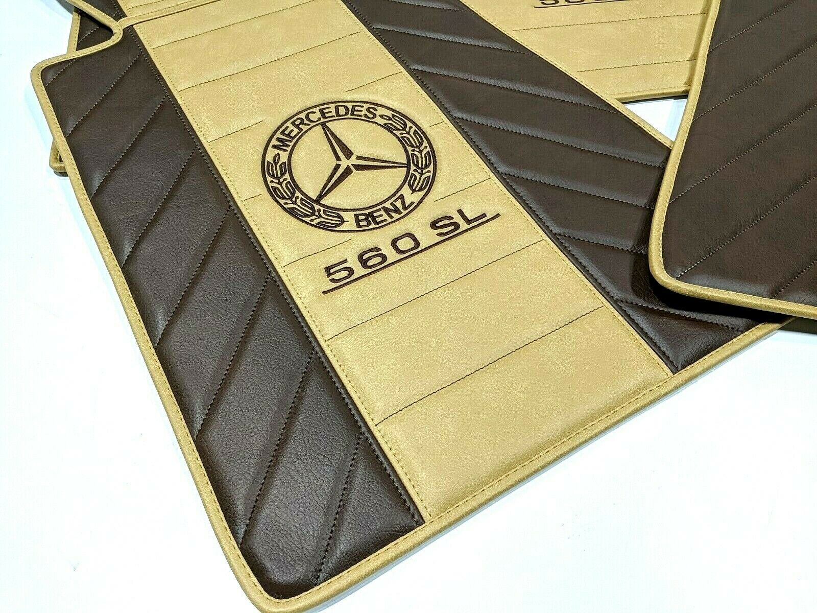 Mercedes 560SL custom unique floor mats, trunk mat in various colors