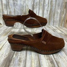 KORS By Michael Kors Womens 8 - Brown Suede & Wooden Studded Clogs Made In Italy - $48.49