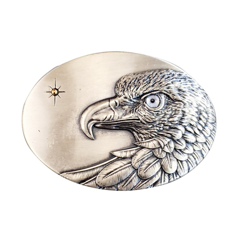 American Bald Eagle Gold and Silver Plated Western Belt Buckle