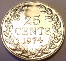 Raro Prueba Liberia 1974 25 Centavos ~ Sólo 9,362 Menta ~ Fantástico - $6.68