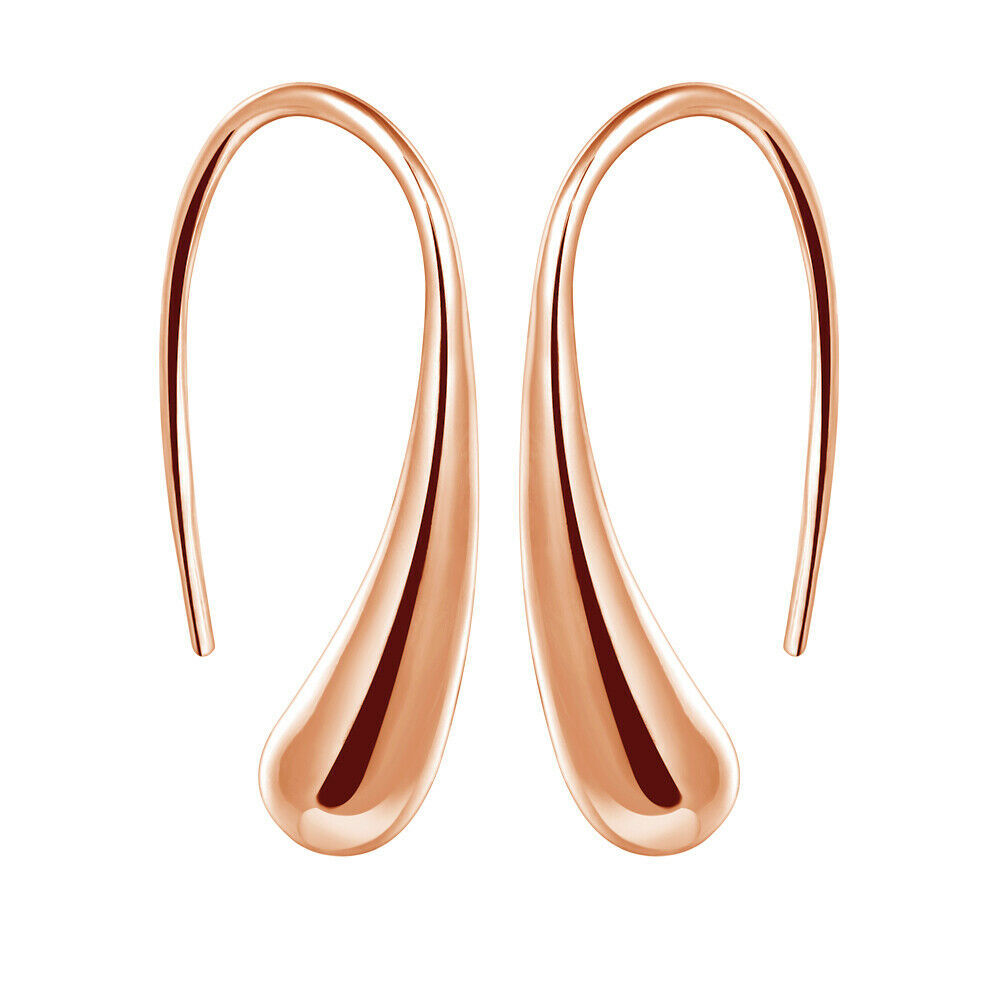 Sterling Silver plated Threader Drop Dangle Hook Earrings teardrop