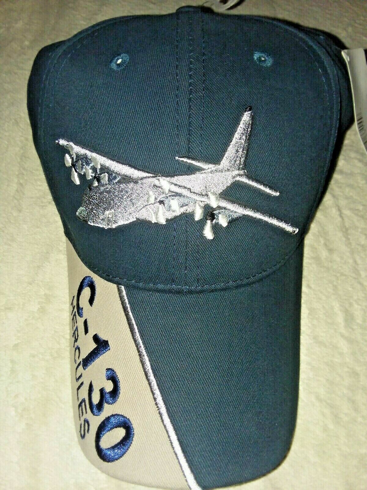 C130 HERCULES AIR FORCE BLUE GRAY CAP HAT BALLCAP MILITARY AIRCRAFT
