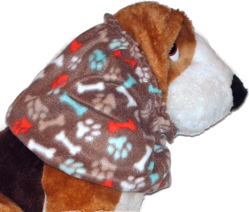 Dog Snood Brown Paw Prints Doggie Bones Fleece Handmade Size Large Clothing & Shoes