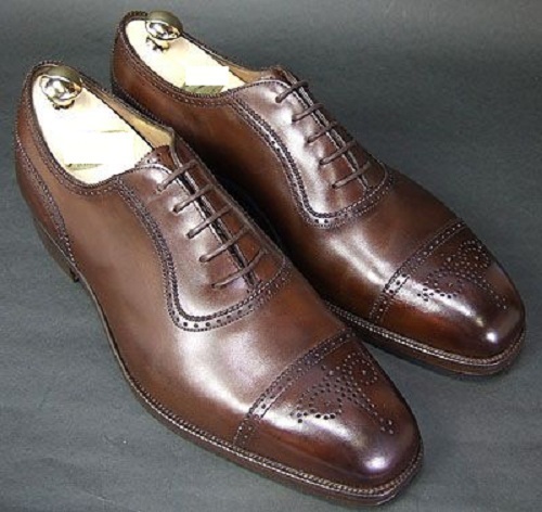 NEW Handmade Men Brown Oxford brogue formal shoes, Men brown dress shoes, Mens s