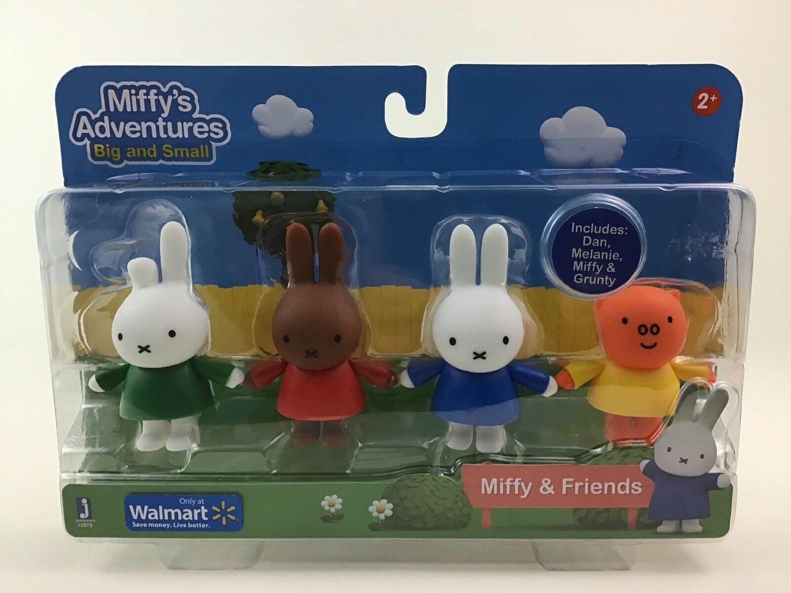 Miffys Adventures Friends Big and Small Toy Pack 4pc Dan Melanie Grunty