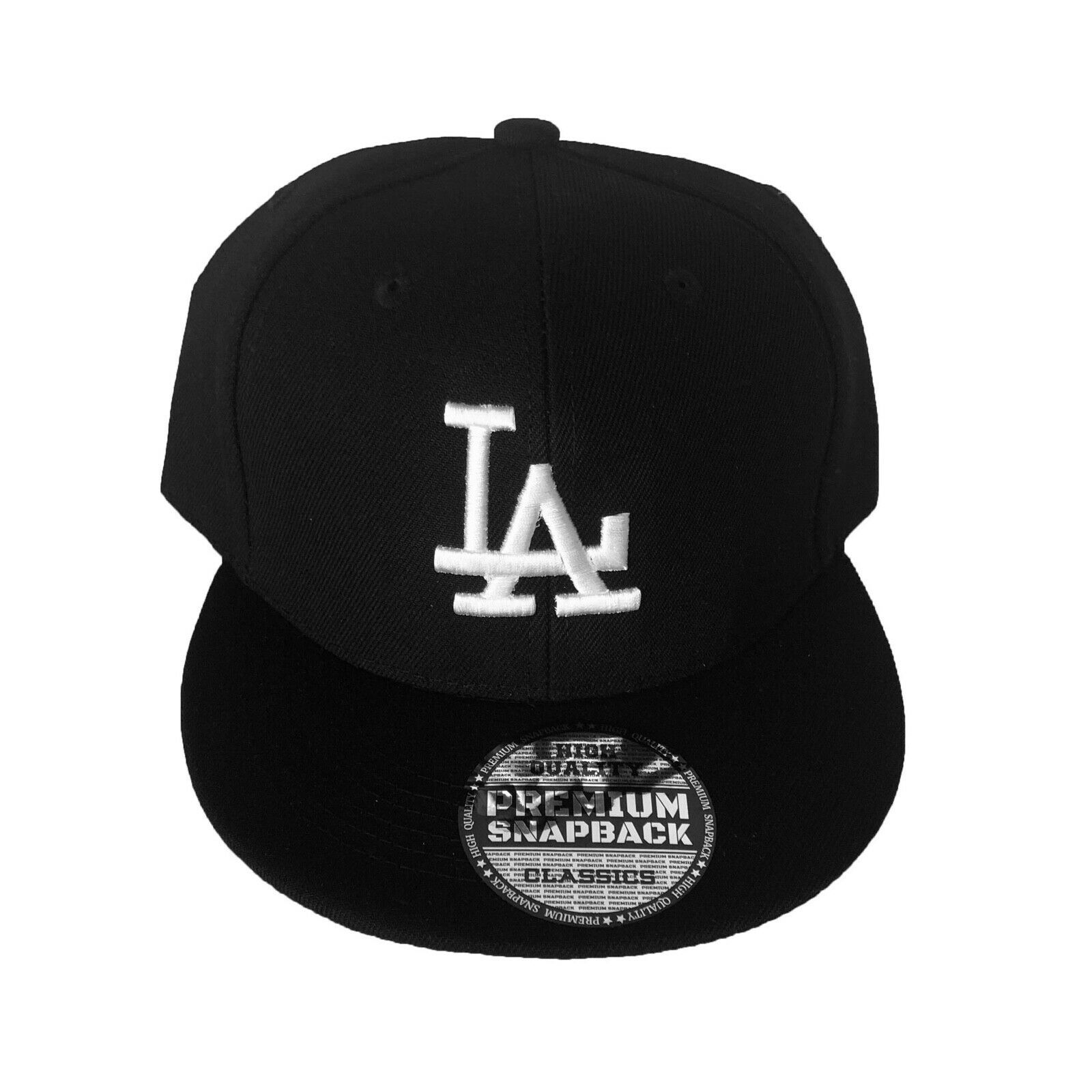 Los Angeles Dodgers Baseball Cap Snapback Hat Black w/ white logo Adjustable New
