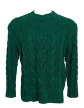 NEW Kiton Sweater!  Large  e 52  Mix of Darker & Lighter Green  Heavy Cable Knit - $419.99