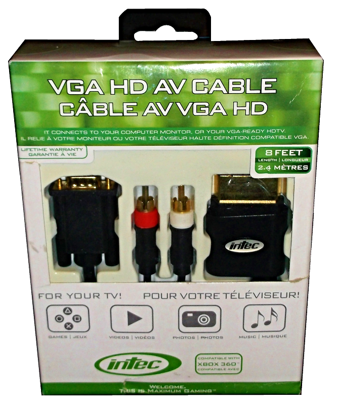 Xbox 360 Vga Hd Av Cable 8 Feet 2.4 Meters and 12 similar items