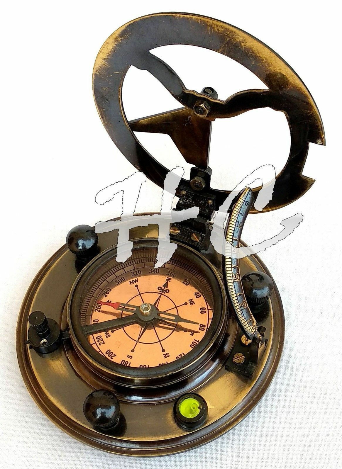 Gilbert & Sons London Maritime Copper Sundial Navigation Antique Brass Compass Compasses