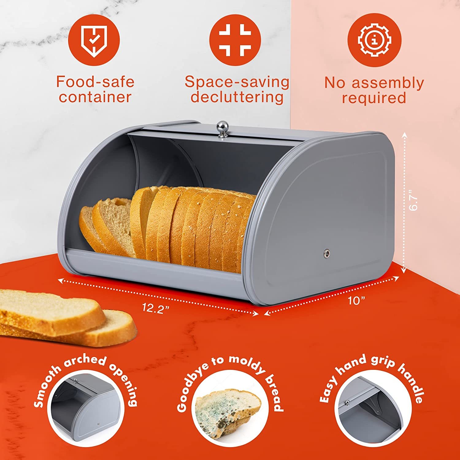 Bread Box For Kitchen Countertop Bread Container, Bread Keeper Breadbox