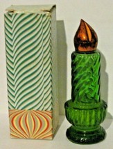 Avon Christmas Candle Moonwind Cologne Bottle 1/3 Full Vintage in Box Green Red - $15.84