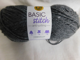 Lion Brand  Basic Stitch Anti Pilling Charcoal Heather Dye Lot 13 - $4.99