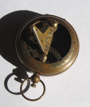 NauticalMart Marine Antique Brass Sundial Compass/Ross London Compass