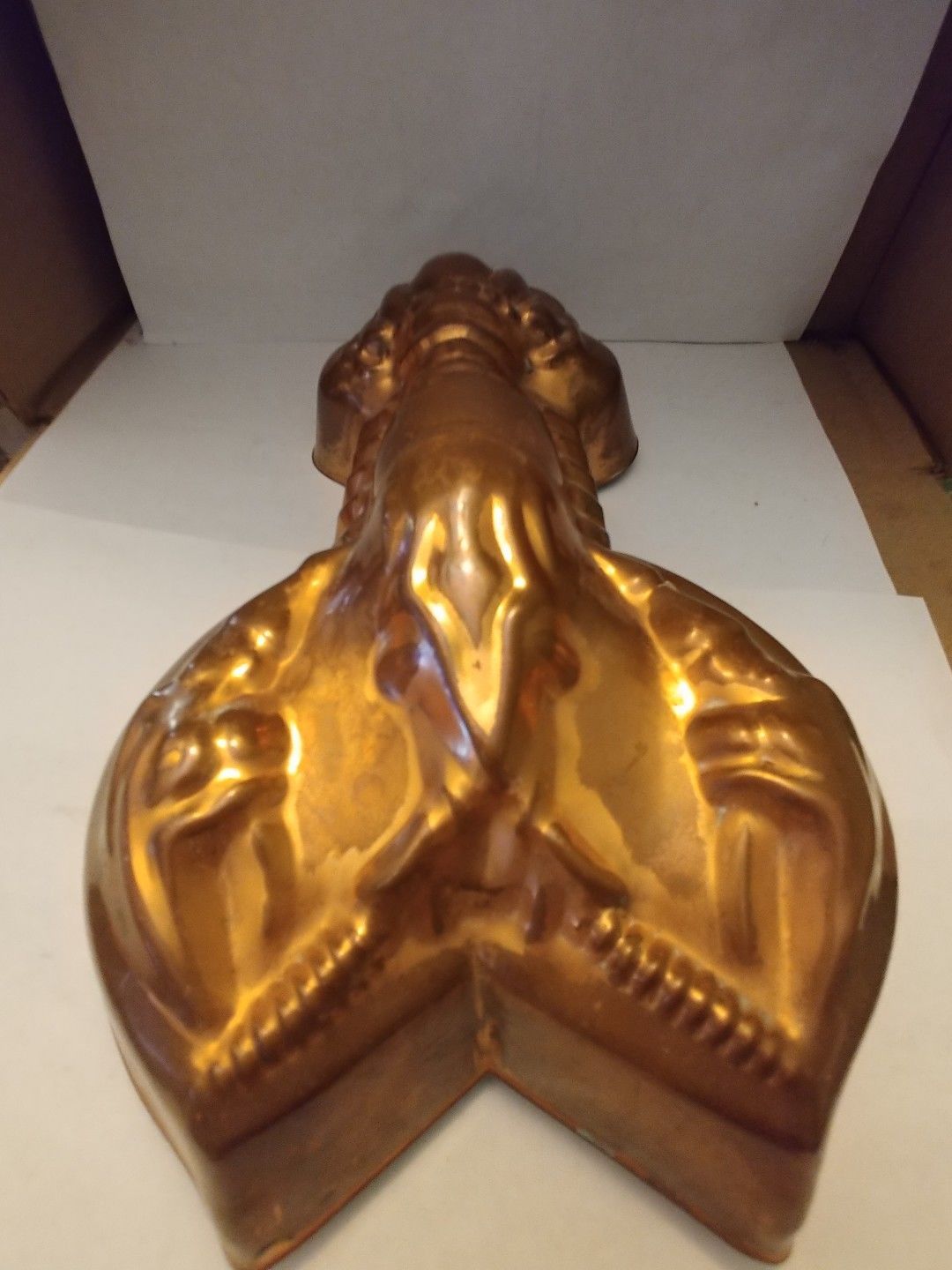 SOLID COPPER Lobster Jello Mold 10" Copper