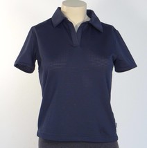 Nike Dri Fit Dark Blue Short Sleeve Stretch Athletic Shirt Womans Small ... - $33.40